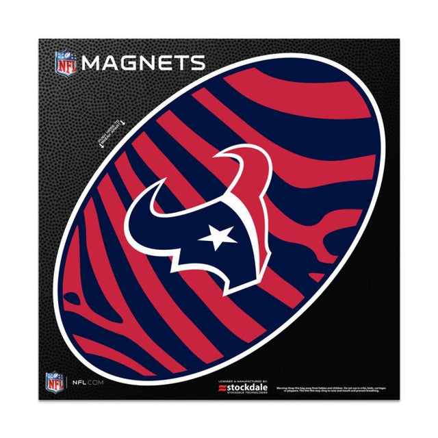 Imanes para exteriores ZEBRA de los Houston Texans de 6" x 6"