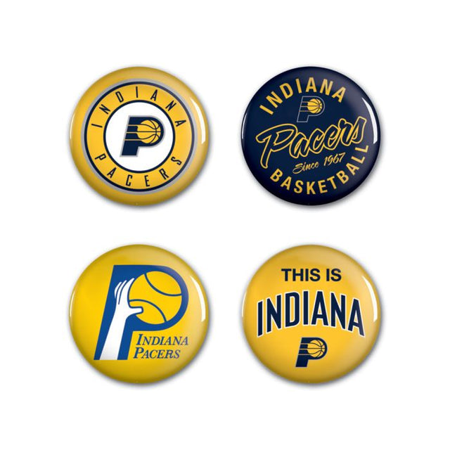 Indiana Pacers Button 4 Pack 1 1/4" Rnd