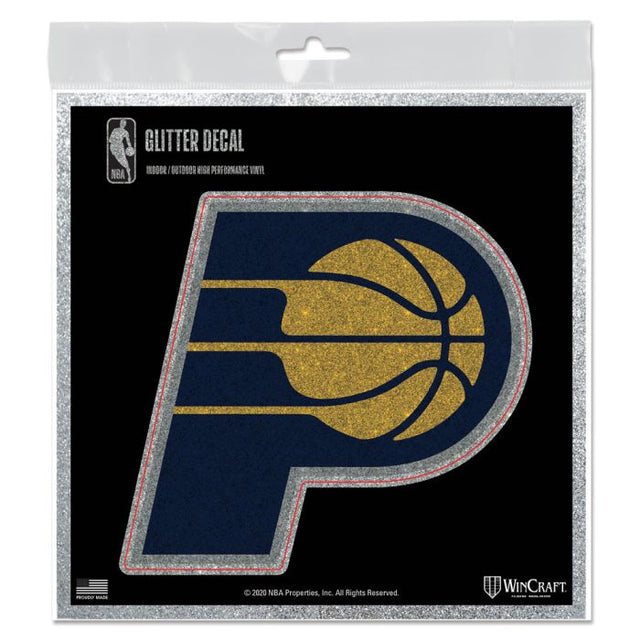 Indiana Pacers Decal Glitter 6" x 6"