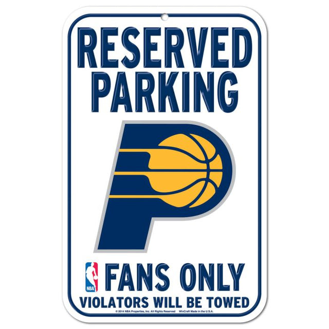 Indiana Pacers Reserved Parking Plastic Sign 11" x 17"