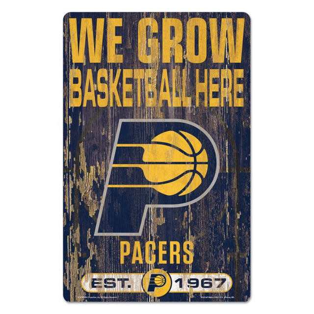 Indiana Pacers SLOGAN Wood Sign 11" x 17" 1/4" thick