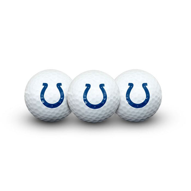 3 pelotas de golf de los Indianapolis Colts en estuche tipo concha