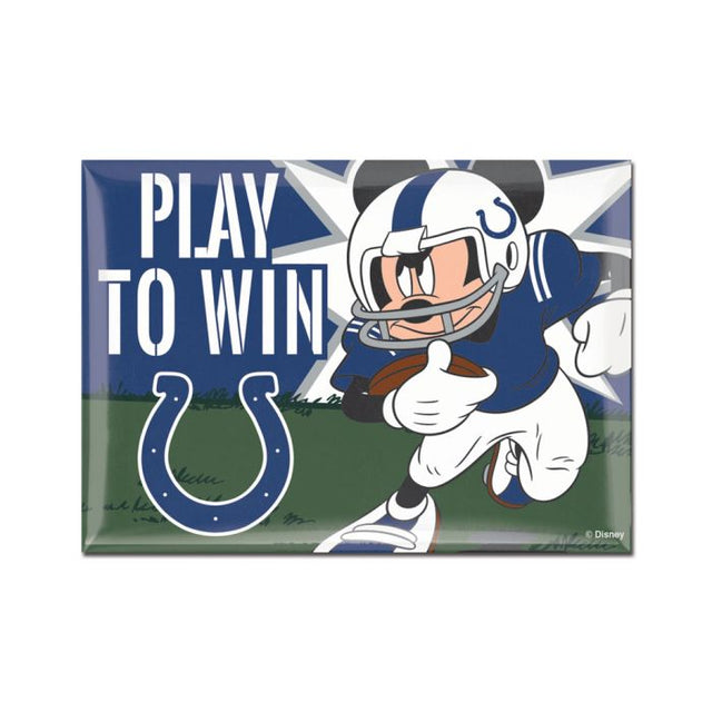 Imán de metal de los Indianapolis Colts / Mickey Mouse de Disney de 2,5" x 3,5"