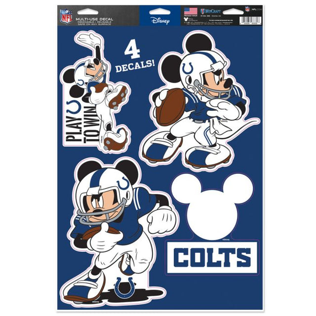 Calcomanía multiusos de los Indianapolis Colts y Mickey Mouse de Disney, 11" x 17"