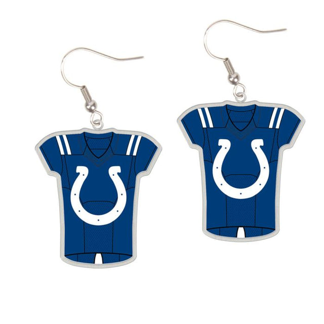 Pendientes de joyería de los Indianapolis Colts con camiseta en cartulina