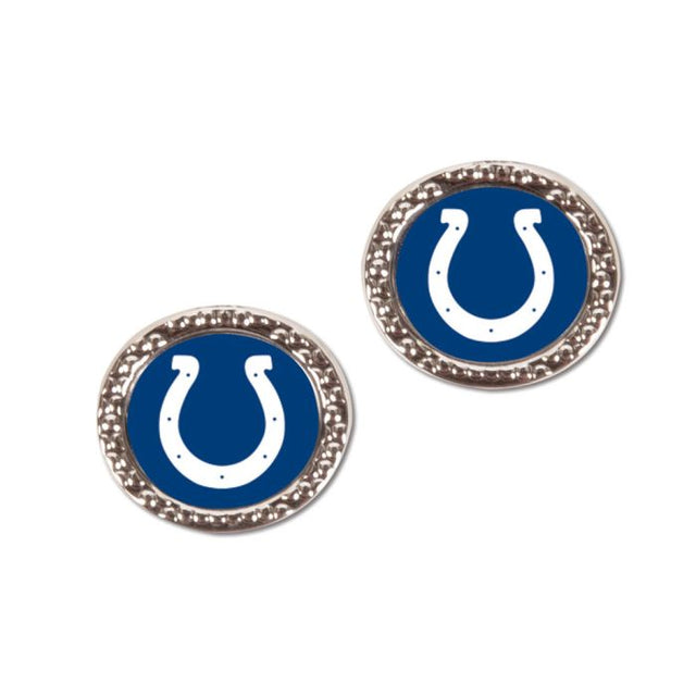 Indianapolis Colts Earrings Jewelry Carded Round