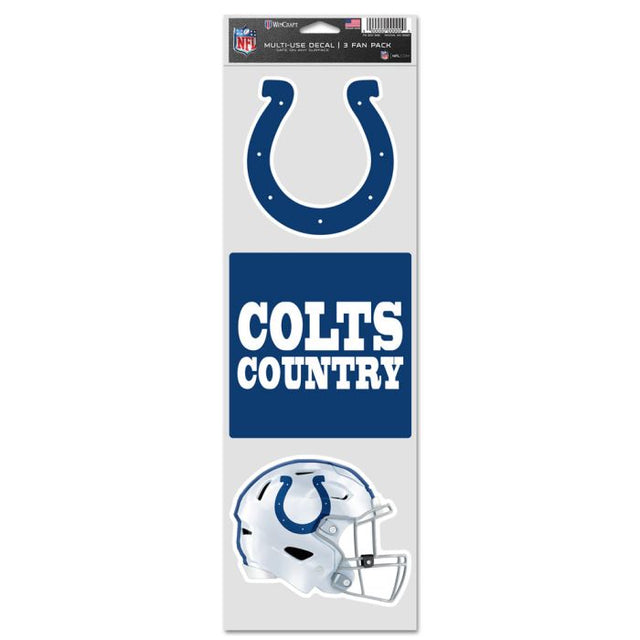 Calcomanías para fanáticos de los Indianapolis Colts de 3,75" x 12"