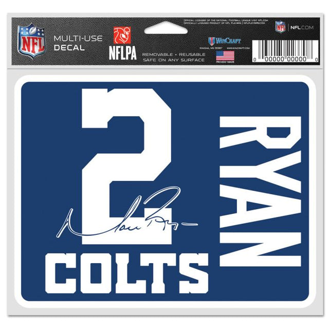 Calcomanías para fanáticos de los Indianapolis Colts de 5" x 6" de Matt Ryan