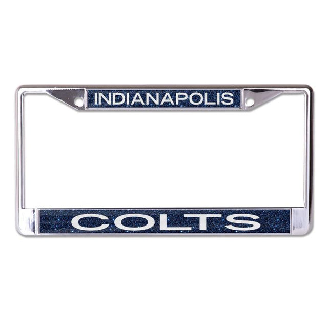 Indianapolis Colts GLITTER BACKGROUND Lic Plate Frame B/O Printed