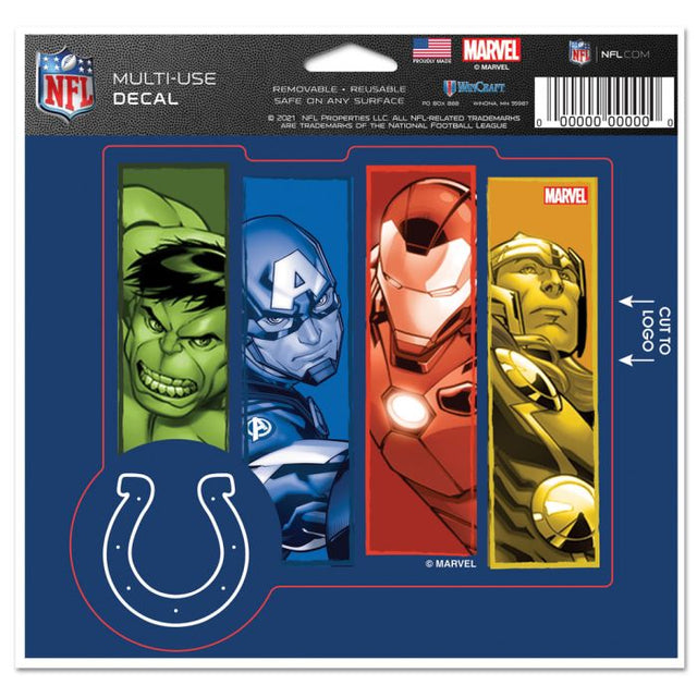 Calcomanía multiusos de Marvel (C) 2021 de Indianapolis Colts/Marvel (C) - Recortada según el logotipo de 5" x 6"