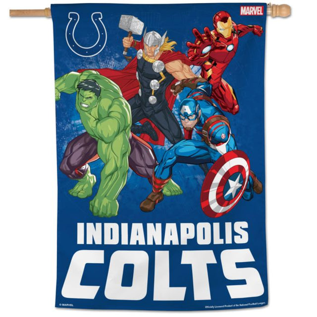 Bandera vertical de Marvel de los Indianapolis Colts/Marvel (C) 2021 de 71 x 101 cm