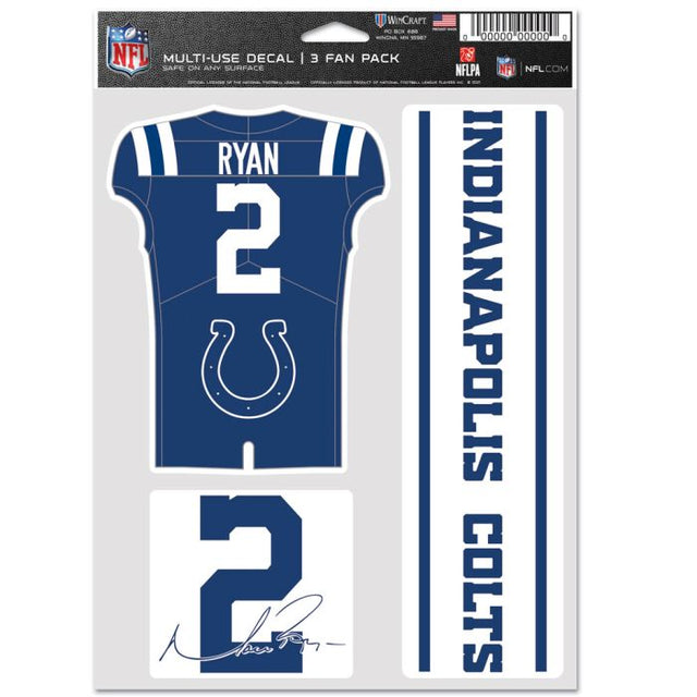 Paquete multiusos para 3 fanáticos de los Indianapolis Colts de Matt Ryan