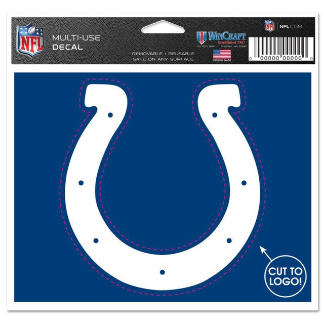 Calcomanía multiusos de los Indianapolis Colts: cortada según el logotipo, 5" x 6"