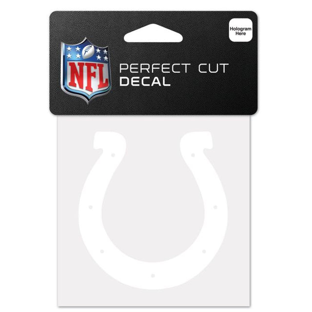 Calcomanía blanca de corte perfecto de los Indianapolis Colts de 4" x 4"