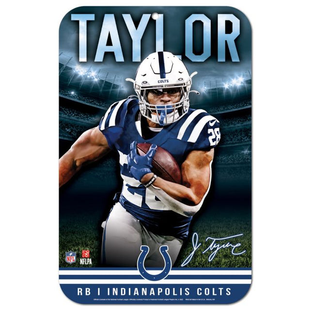 Indianapolis Colts Plastic Sign 11" x 17" Jonathan Taylor