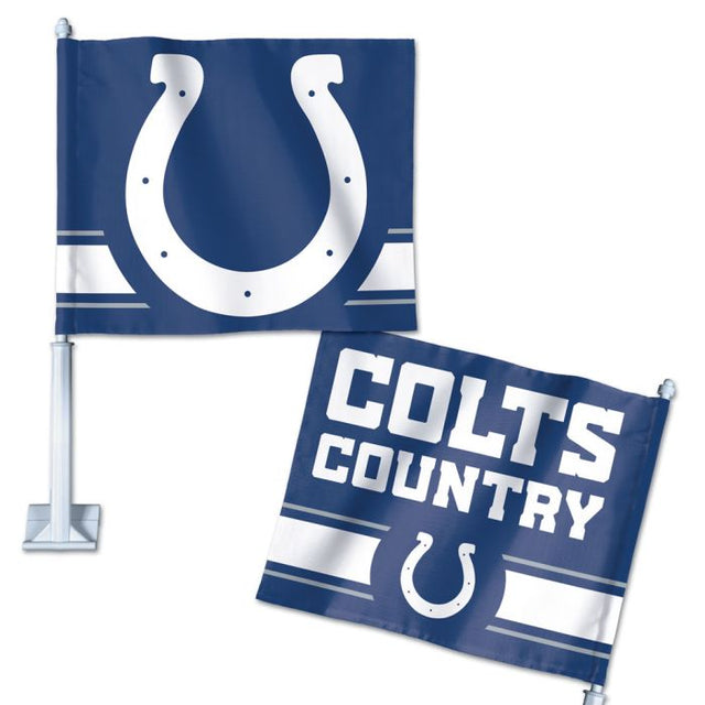 Bandera para auto con lema de los Indianapolis Colts, 11,75" x 14"