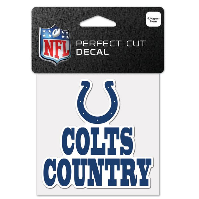 Calcomanía de color de corte perfecto con el eslogan de los Indianapolis Colts de 4" x 4"