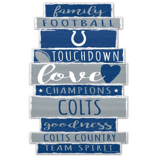 Letrero de madera de los Indianapolis Colts, 11" x 17", 1/4" de grosor