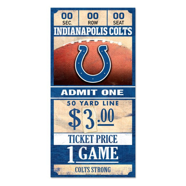 Indianapolis Colts Wood Sign 6x12 3/8" thick