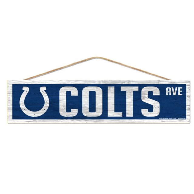 Indianapolis Colts Wood Sign-with Rope 4" x 17"