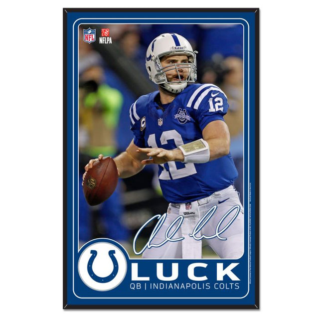 Letrero de madera con bisel de los Indianapolis Colts de 11" x 17" Andrew Luck