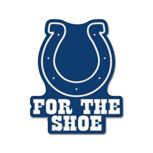 Tarjeta de joyería con pin esmaltado de colección con el lema de los Indianapolis Colts