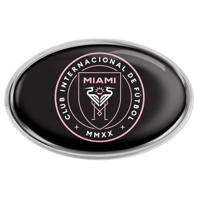 Emblema de metal cromado abovedado del Inter Miami CF