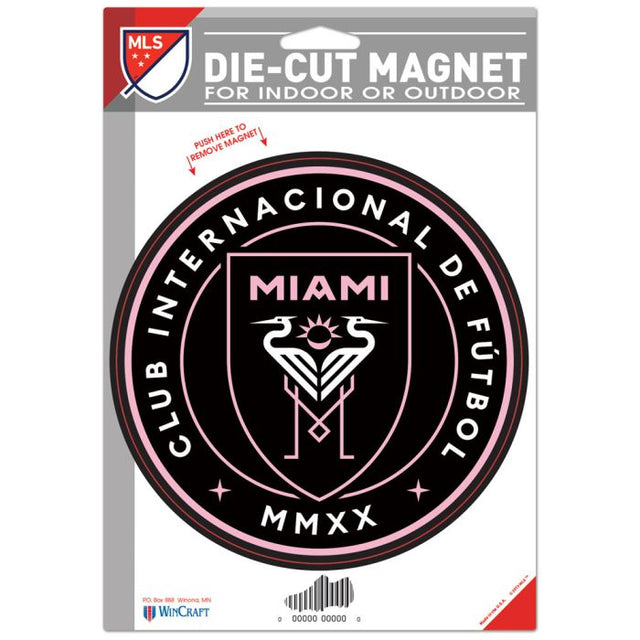 Imán troquelado con el logotipo del Inter Miami CF de 6,25" x 9"