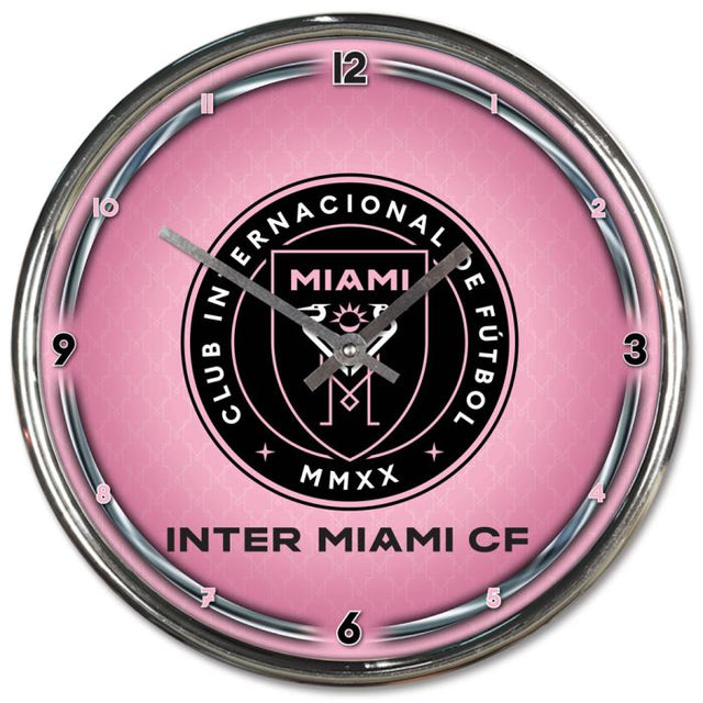 Reloj cromado con balón de fútbol del Inter Miami CF