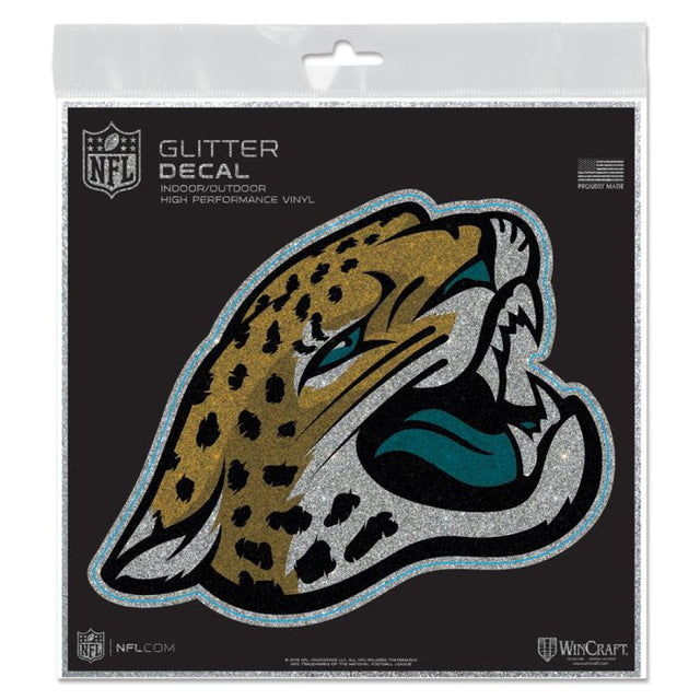 Calcomanía con brillantina de los Jacksonville Jaguars de 6" x 6"