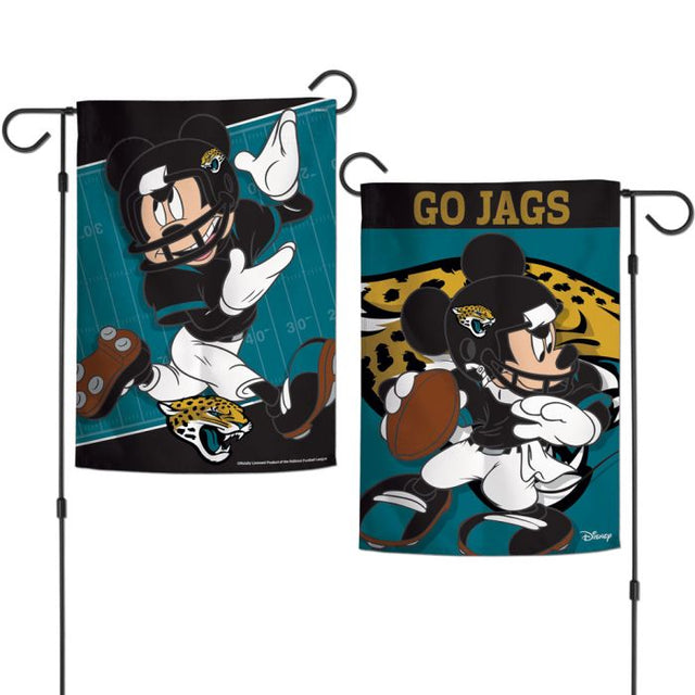 Banderas de jardín de Jacksonville Jaguars/Disney, de 2 lados, 12,5" x 18"