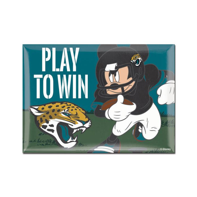 Imán de metal de los Jacksonville Jaguars y Mickey Mouse de Disney, 2,5" x 3,5"