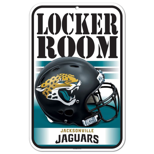 Letrero de plástico para vestuario de los Jacksonville Jaguars, 11" x 17"