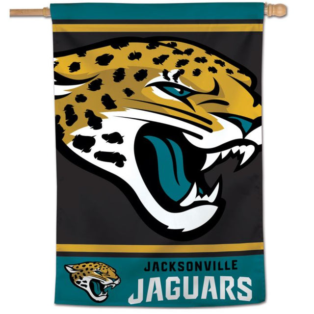 Bandera vertical con logotipo mega de los Jacksonville Jaguars, 28" x 40"