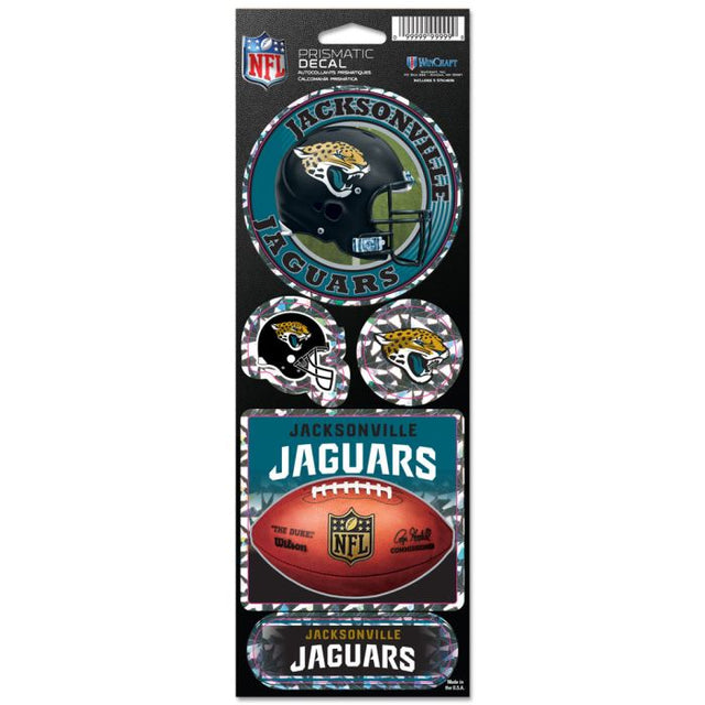 Calcomanía prismática de los Jacksonville Jaguars de 4" x 11"