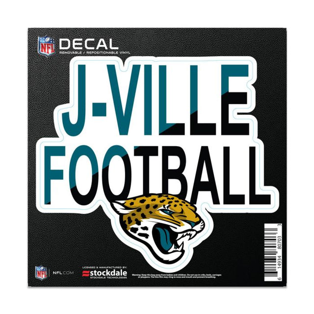 Calcomanía para todo tipo de superficies con el lema de los Jacksonville Jaguars, 6" x 6"