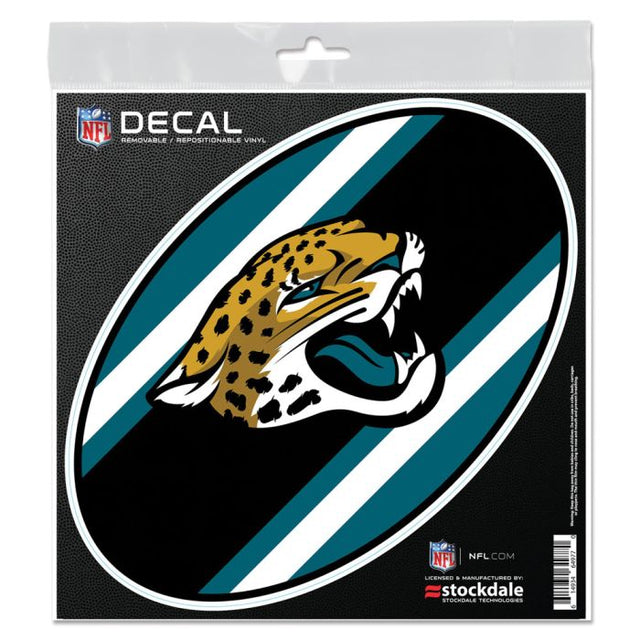 Calcomanía para todas las superficies con rayas de los Jacksonville Jaguars, 6" x 6"