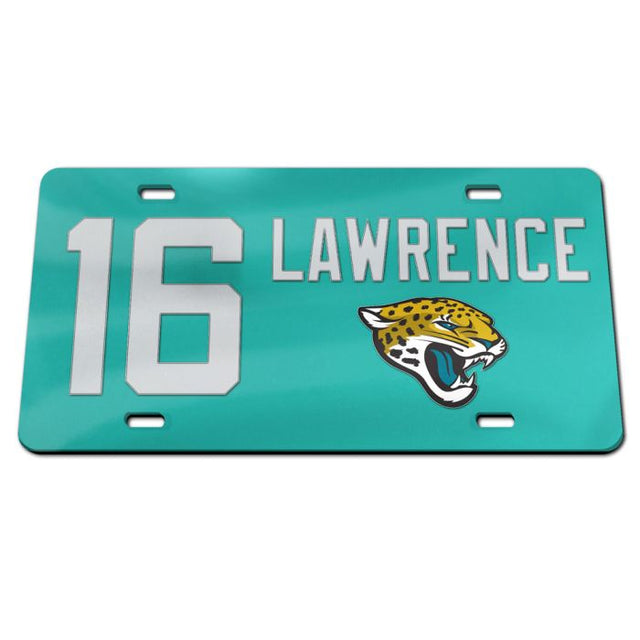 Placa de matrícula acrílica especial de los Jacksonville Jaguars de Trevor Lawrence