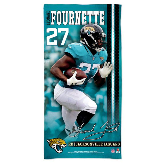 Toalla de playa Spectra de los Jacksonville Jaguars, 30 x 60 pulgadas, Leonard Fournette