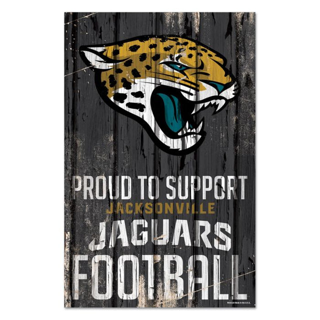 Letrero de madera de los Jacksonville Jaguars, 11" x 17", 1/4" de grosor