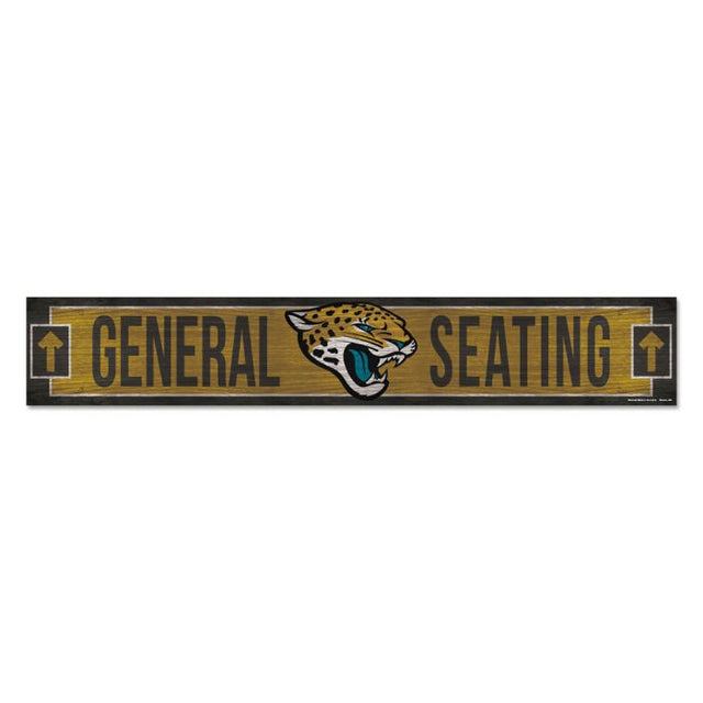 Letrero de madera de los Jacksonville Jaguars, 6" x 36", 3/8" de grosor