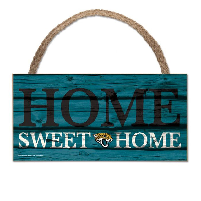 Letrero de madera con cuerda de los Jacksonville Jaguars, 5 x 10 pulgadas