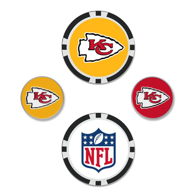 Juego de cuatro marcadores de pelota de los Kansas City Chiefs