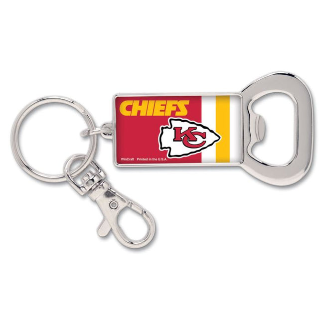 Llavero rectangular con abrebotellas de los Kansas City Chiefs