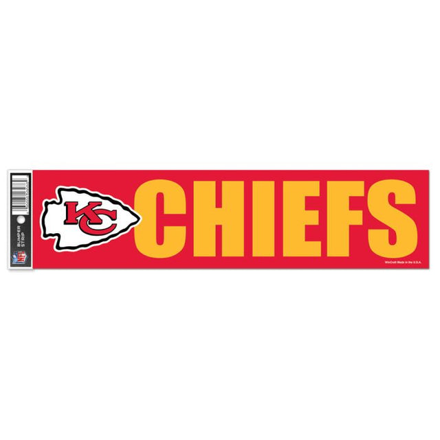 Tira de parachoques de los Kansas City Chiefs de 3" x 12"