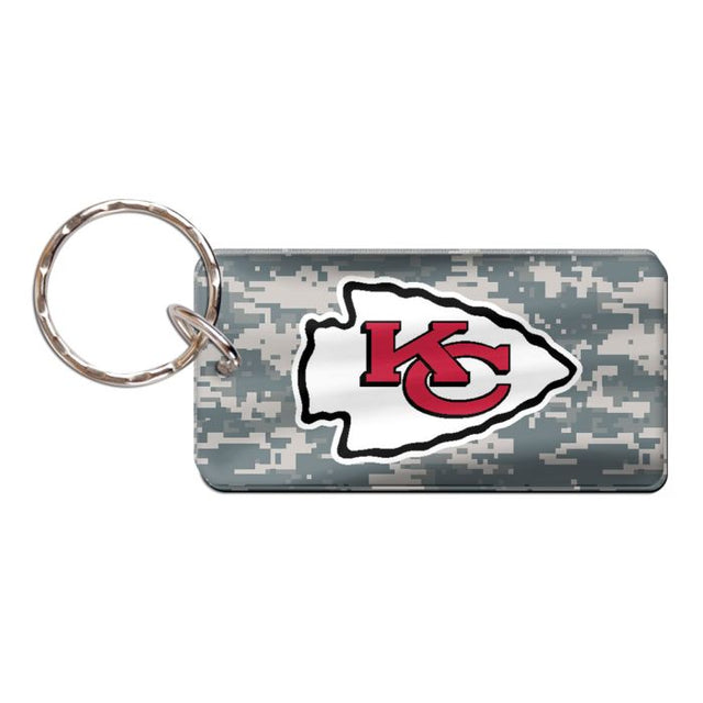 Llavero rectangular con estampado de camuflaje de los Kansas City Chiefs