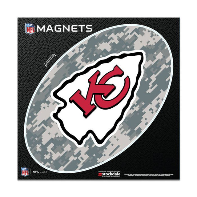 Imanes para exteriores con diseño de camuflaje de los Kansas City Chiefs, 6" x 6"