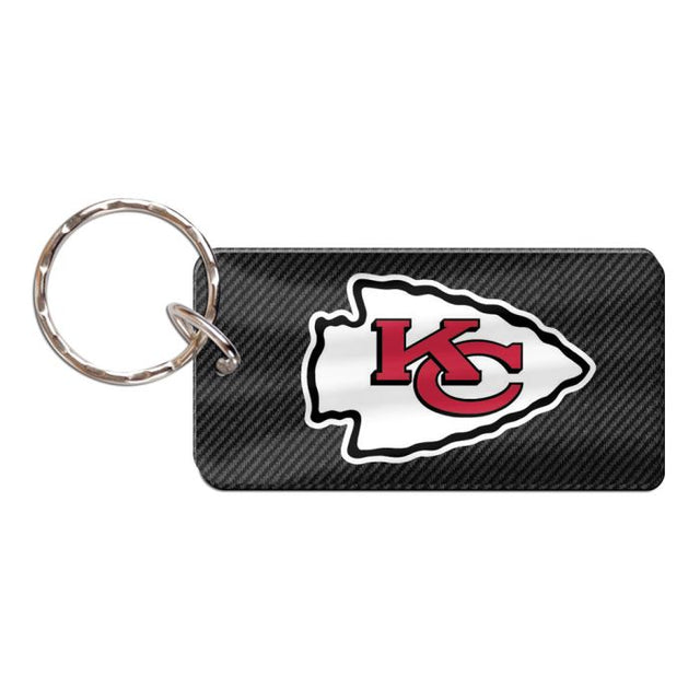 Llavero rectangular de carbono de los Kansas City Chiefs