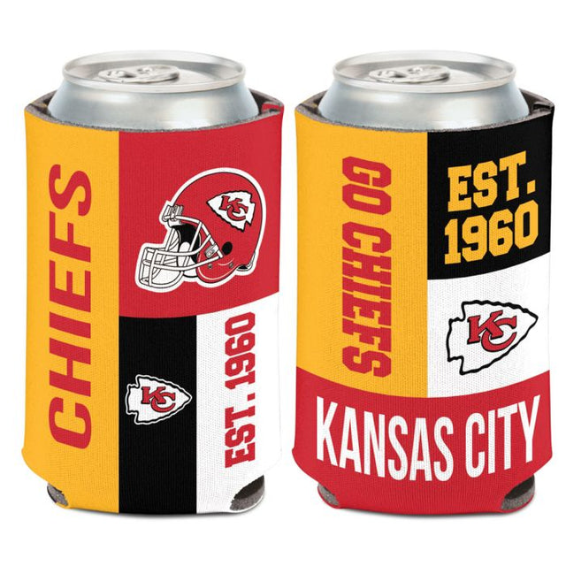 Enfriador de latas con bloques de color de Kansas City Chiefs, 12 oz.