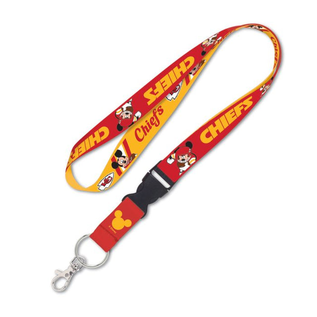 Cordón de Mickey Mouse de Disney con hebilla desmontable de 1" de los Kansas City Chiefs